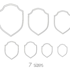 Crest Seven Sizes Machine Embroidery Design, Blank Crest Multisize Customizable Embroidery Digital File | Lovesome Design