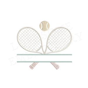 Tennis Rackets Split 5inch Embroidery Design, Sports Machine Embroidery Digital File | Lovesome Design