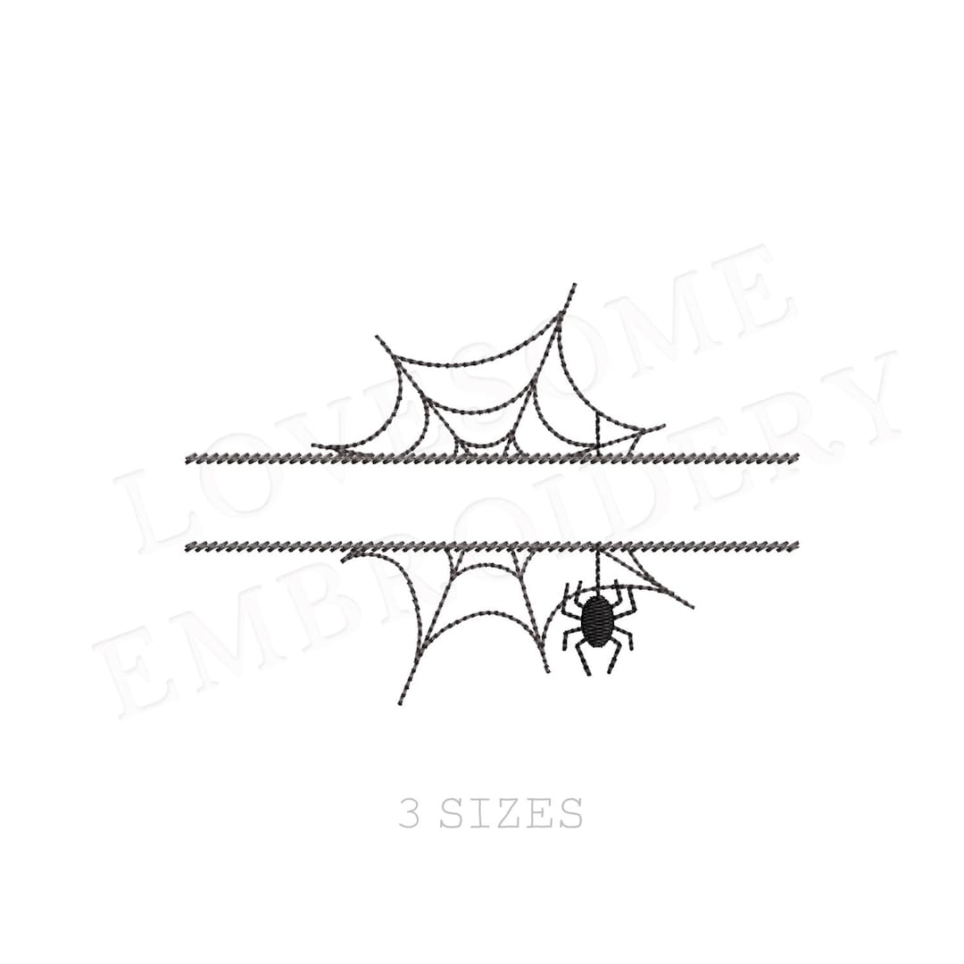 Spider Web Splitting Inhalf Spider Web Split Multisize Embroidery Design, Halloween Machine ...