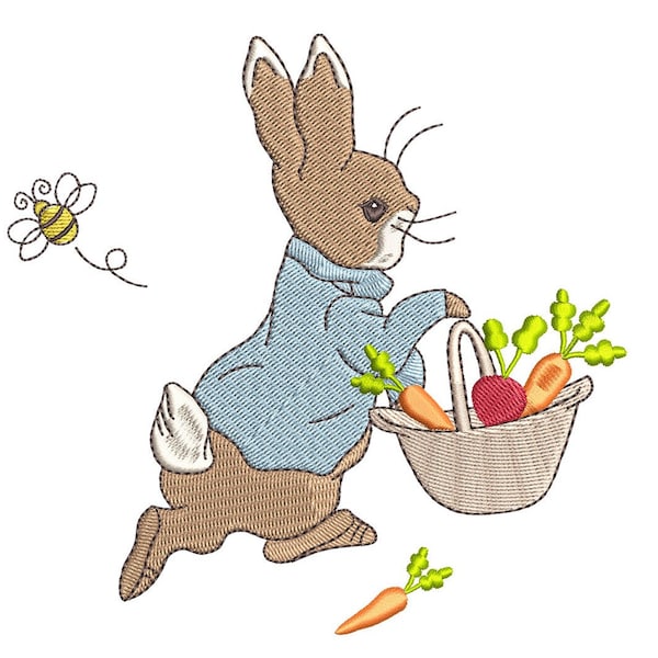 Rabbit Embroidery - Etsy