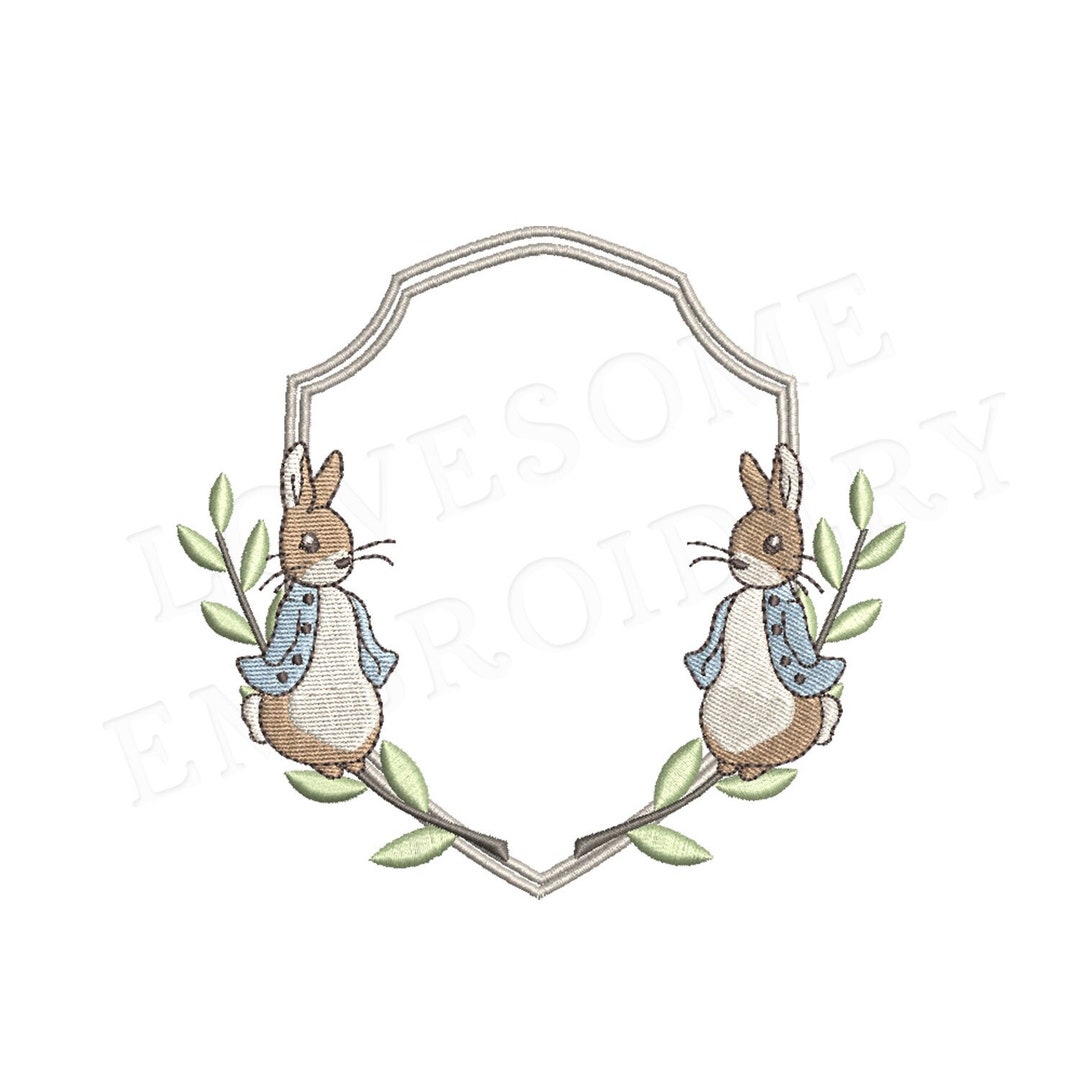 Peter Rabbits 4x4 Baby Crest Machine Embroidery Design File Digital ...