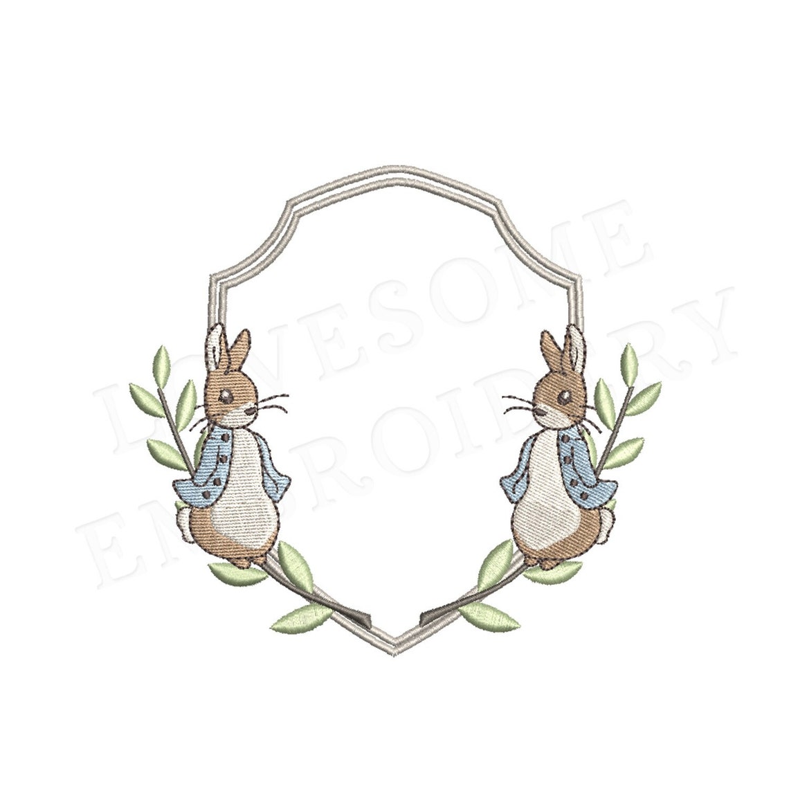 Peter Rabbits 4x4 Baby Crest Machine Embroidery Design File Digital ...