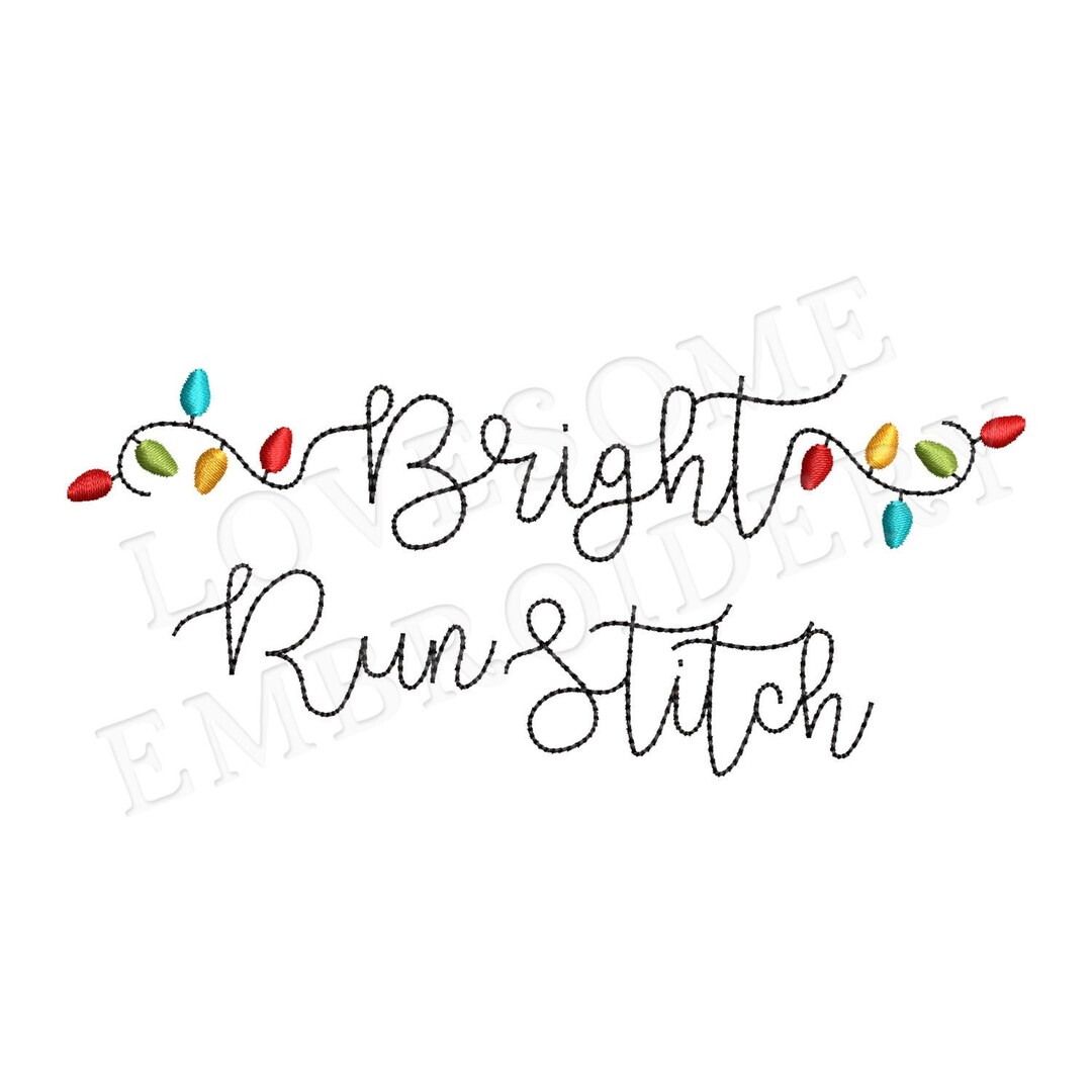 Bright Script 3inch Bean Stitch Font A-Z, Run Stitch Holiday Font ...