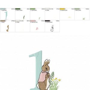 Numbers Cottontail Rabbit 4inch 0-9 Machine Embroidery Numbers Digital ...