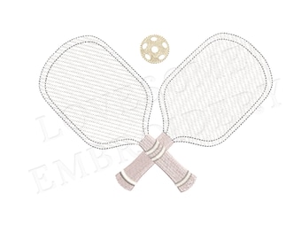 Pickleball Quick Stitch 2inch Embroidery Design, Sports Machine Embroidery Digital File | Lovesome Design
