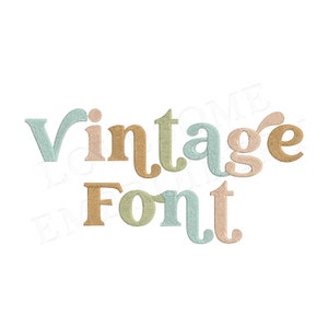 Font con glifi vintage da 4 pollici, font retrò dalla A alla Z, font per ricamo a macchina, download digitale / Lovesome Design