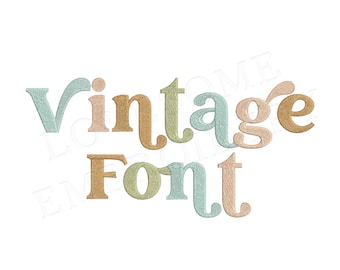Glifos Vintage 3 Tamaños Fuente Retro 1.5 pulgadas 2 pulgadas 2.5 pulgadas Fuente para Bordado a Máquina A-Z Descarga Digital / Lovesome Design
