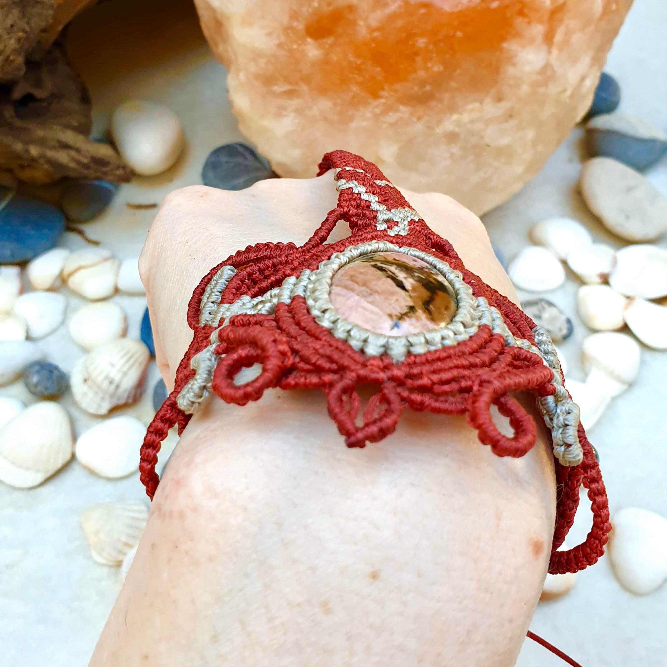 Sweet Red Crystal Beads Bracelet Rhombus Cut Beaded Bracelet For Girls And  Women