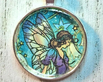 Fairy Girl Necklace, Fairy Photo Pendant, Fairy Pendant, Handmade Jewelry Gift for Her, Fairycore Necklace, Fairycore Gift, Gifts for Women