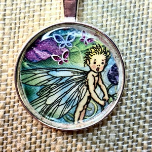 Fairy Boy Necklace, Fairy Photo Pendant, Fairy Pendant, Handmade Jewelry Gift for Her, Fairy Jewelry, Simple Necklace, Gifts for Women