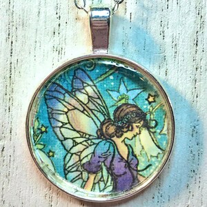 Fairy Girl Necklace, Fairy Photo Pendant, Fairy Pendant, Handmade Jewelry Gift for Her, Fairycore Necklace, Fairycore Gift, Gifts for Women