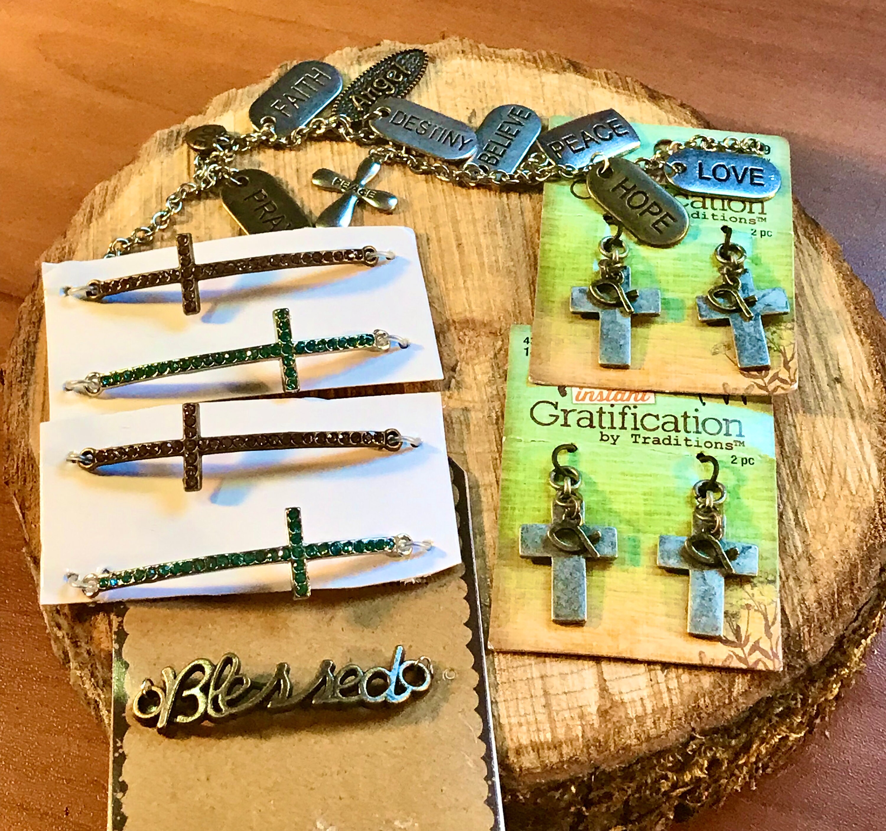 Destash Jewelry Supplies Christian, Cross Bracelet Connector, DIY