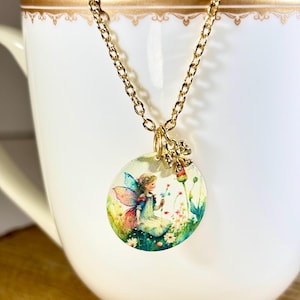 Fairycore Fairy Pendant Necklace, Fairy Jewelry, Fairy Necklace, Simple Necklace, Dainty Necklace, Fantasy Jewelry, Gift for Her Fairies
