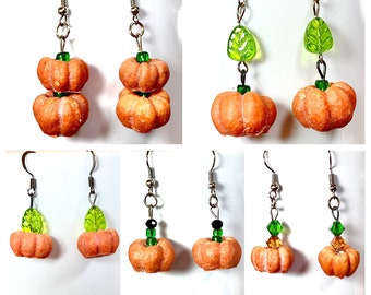 Halloween Pumpkin Earrings, Halloween Earrings, Fall Earrings, Resin Earrings, Handmade Jewelry, Gifts for Women, Halloween Jewelry Fall