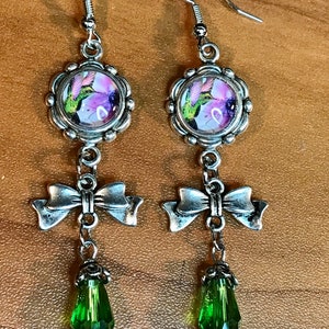 Hummingbird Earrings, Bird Earrings, Green Crystal Earrings, Handmade Jewelry, Christmas Gifts, Gifts for Women, Hummingbird Gift for Her
