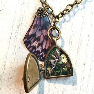 Fairy Wings Locket, Fairy Necklace, Handmade Jewelry Gift for Her, Fairy House Necklace, Fairy Jewelry, Fairycore Necklace, Resin Necklace