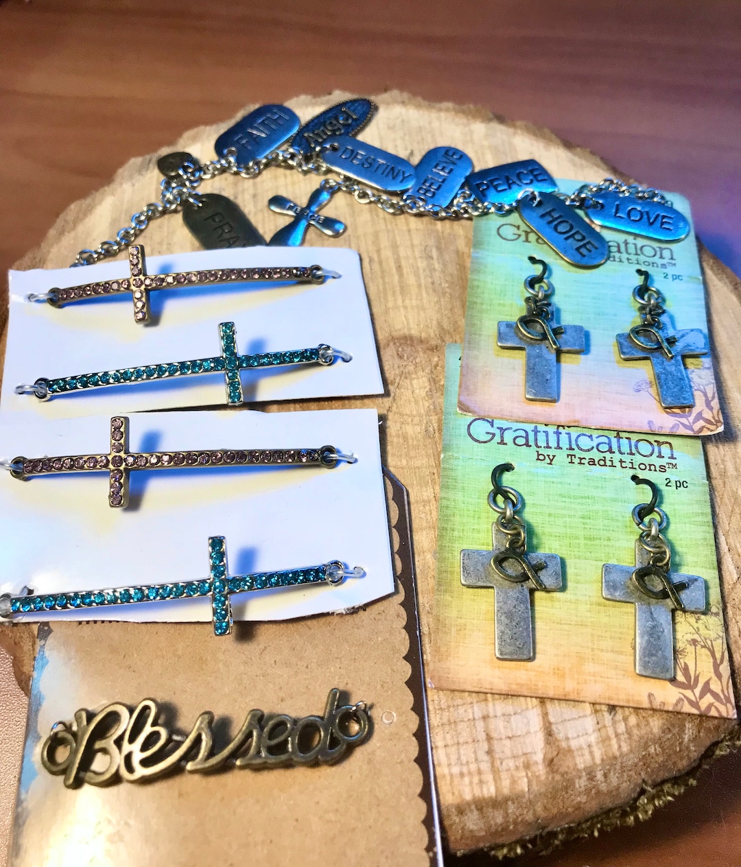 Destash Jewelry Supplies Christian, Cross Bracelet Connector, DIY