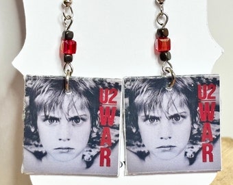 U2 War Album Cover Earrings, Vinyl Record Cover Earrings, Gifts for Her, 80s Music, Retro Earrings, Vintage Record Earrings, Vintage Album