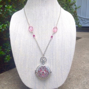 Essential Oil Diffuser Necklace, Silver Aromatherapy Locket, Wellness Gift, Handmade Jewelry Gift for Her, Victorian Aromatherapy Jewelry