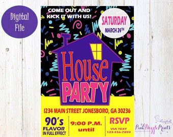 90s Party Invitation Etsy