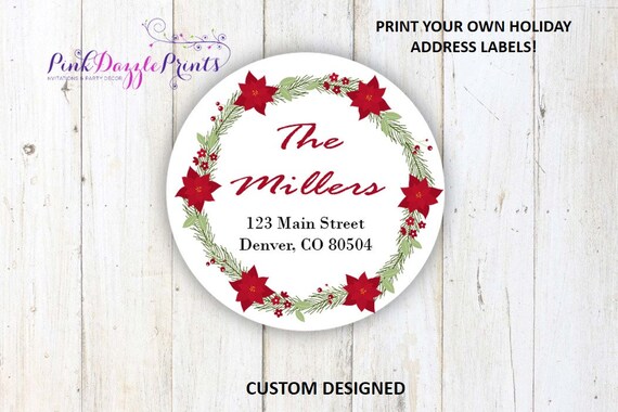customized holiday address labels