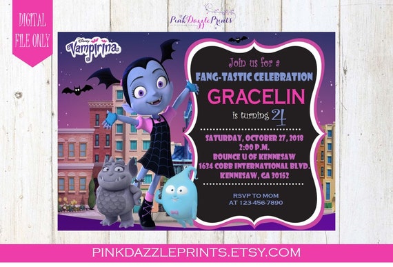 Printable Vampirina Party Invitation- Digital File ONLY Il_570xn