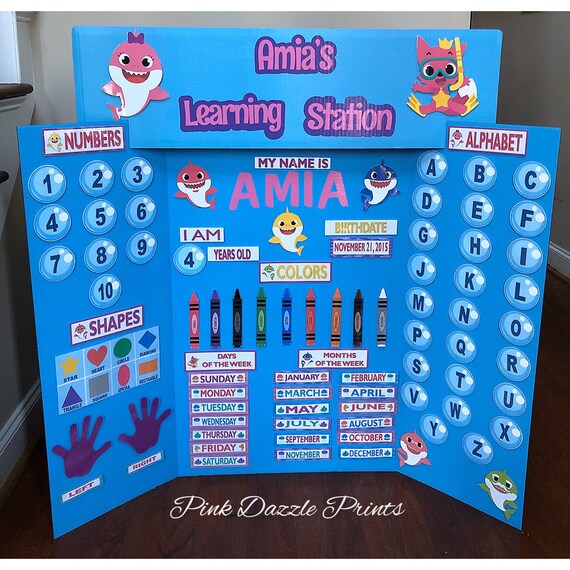 Baby Shark Learning Station DIY TEMPLATE ONLY- Learning Board- Learning Center- Toddler Learning- Home School Learning- Digital File Il_570xn