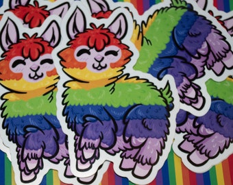 LGBTQ+ Pride Llama Alpaca sticker - Gay Bi sticker