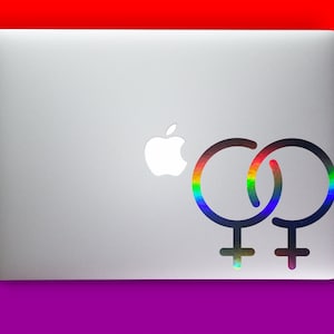 Lesbian Pride LGBTQ+ Pride decal vinyl sticker for car, truck, window, or laptop