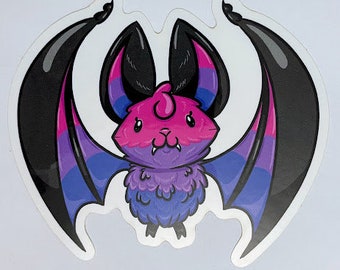 LGBTQ+ Pride Bat sticker / Bisexual/ Bi Bat / Cute