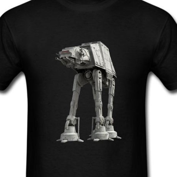 Kurzarm Unisex Herren T-shirt At-At Imperial Walker Star Wars Schwarz