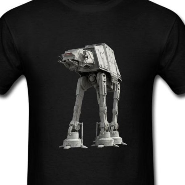 Short-Sleeve Unisex Mens T-shirt At-At Imperial Walker Star Wars Black