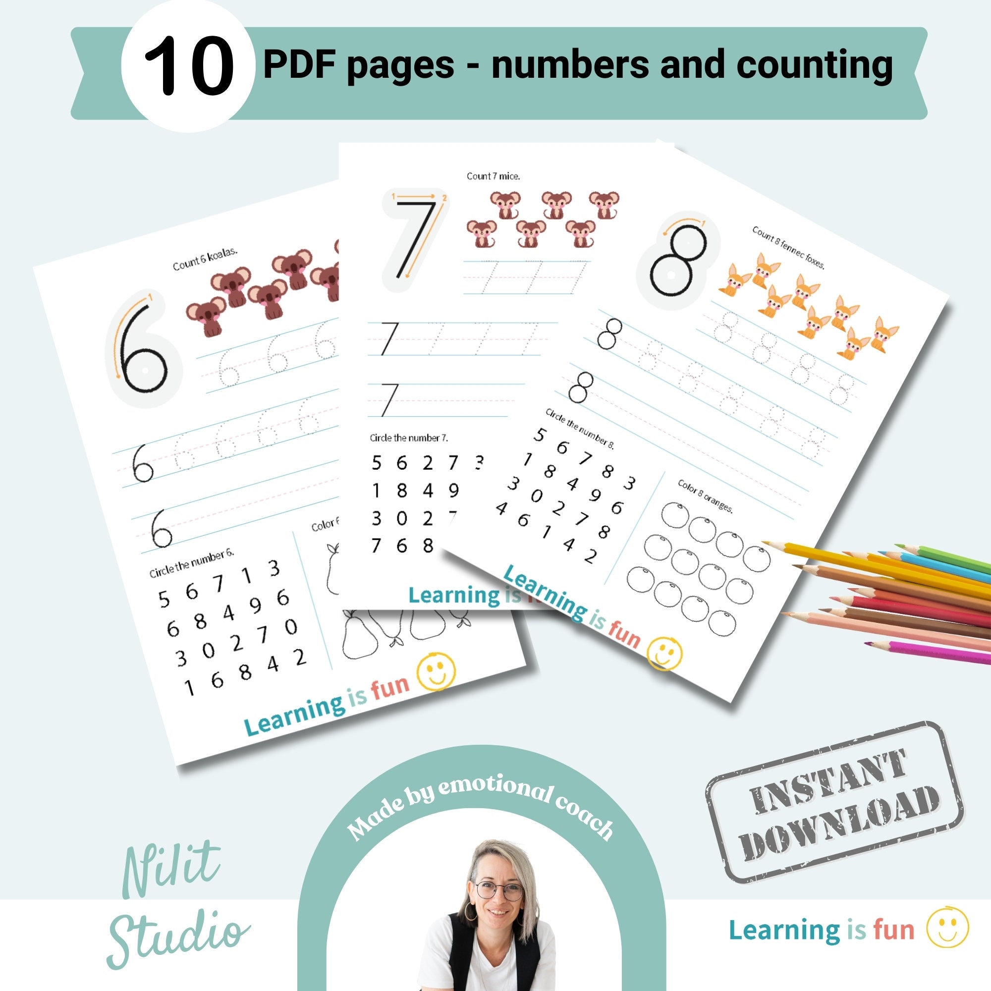 Number Activities for Kids, Home School Printable, Toddler Workbook ...