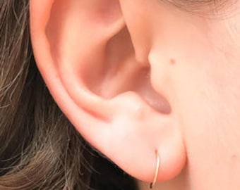 Ear hugging Hoops-Tiny Hoop Earrings - Gold Hoops - Silver Hoops -Tiny Gold Hoops - Cartilage Jewelry - Endless Hoop - Hoop Earrings