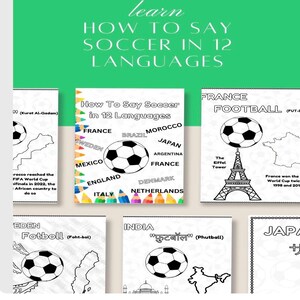 World Soccer 2026 Coloring Pages Kids Learn 12 Languages Cultural Facts Printable Digital Download image 4