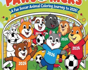 Animal Soccer Coloring Book: Fun 2026 World Cup Gift