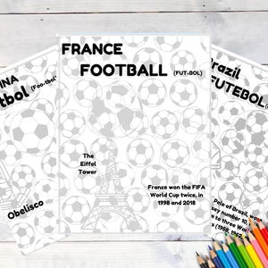 World Soccer 2026 Coloring Pages Kids Learn 12 Languages Cultural Facts Printable Digital Download image 3