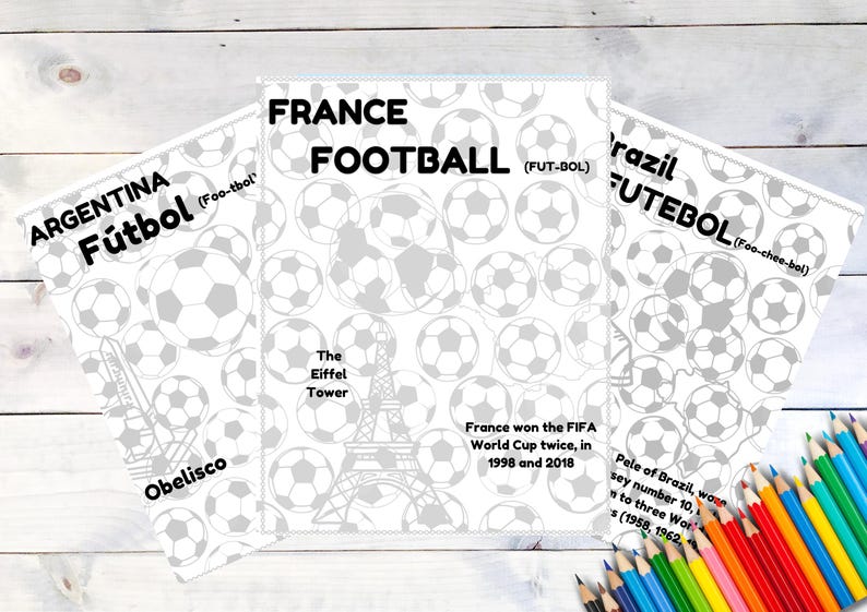 World Soccer 2026 Coloring Pages Kids Learn 12 Languages Cultural Facts Printable Digital Download image 3