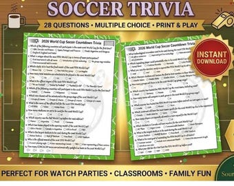 2026 World Cup Soccer Trivia Game | 28 Questions (PDF Download)