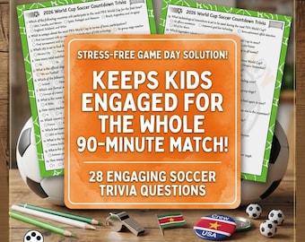 Pacchetto di 28 domande per combattere la noia dei Mondiali: quiz sul calcio per bambini e attività per il giorno della partita