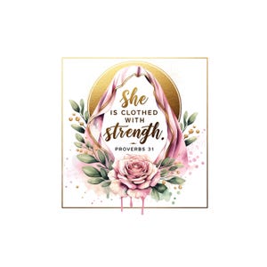 Christian Business Branding PNG Bundle, Proverbs 31 Gold Scripture Art (Digital Download