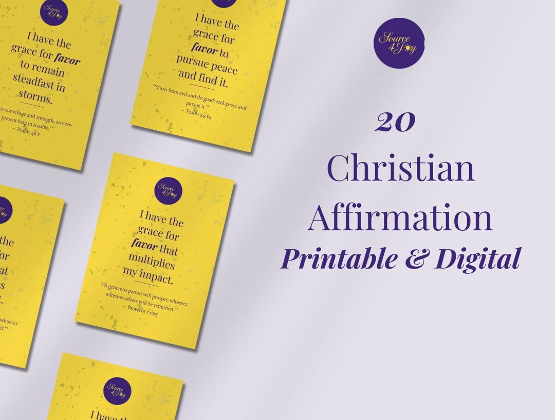 20 Bible Verse Favor Declaration Cards | Christian Affirmation ...