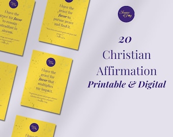 Schede di affermazione cristiana: Schede con versetti biblici (download digitale)