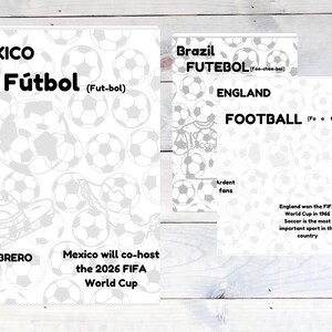 World Soccer 2026 Coloring Pages Kids Learn 12 Languages Cultural Facts Printable Digital Download image 13