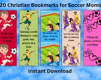 Segnalibri per mamme di calciatori cristiani: regali ispirati dalle Scritture (download digitale)