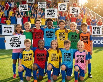 Pacchetto SVG di calcio per i Mondiali 2026 / Clipart PNG con citazioni sul calcio (download digitale)