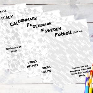World Soccer 2026 Coloring Pages Kids Learn 12 Languages Cultural Facts Printable Digital Download image 12