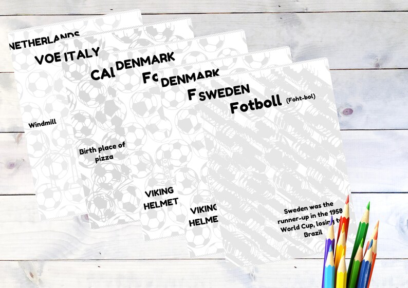 World Soccer 2026 Coloring Pages Kids Learn 12 Languages Cultural Facts Printable Digital Download image 12