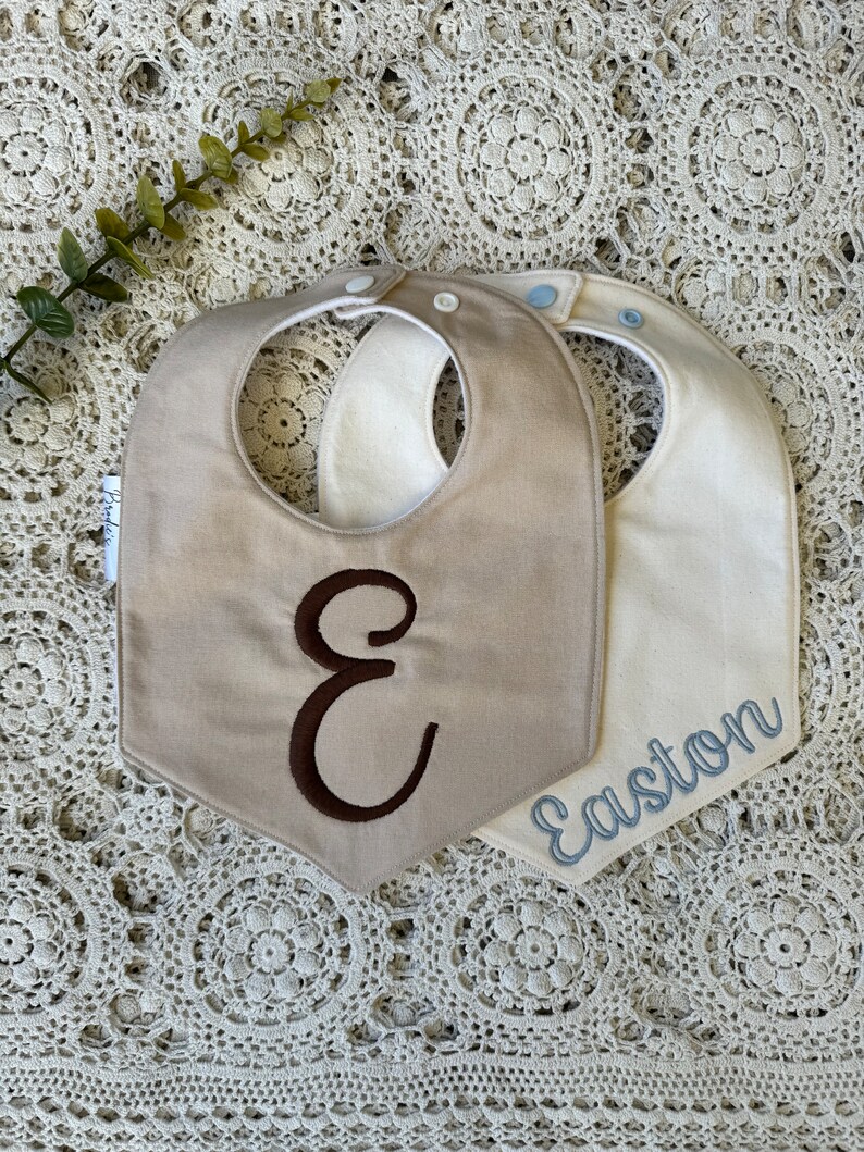 Baby boy embroidered bib set image 2