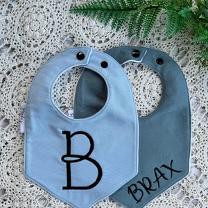 Baby boy embroidered bib set image 1